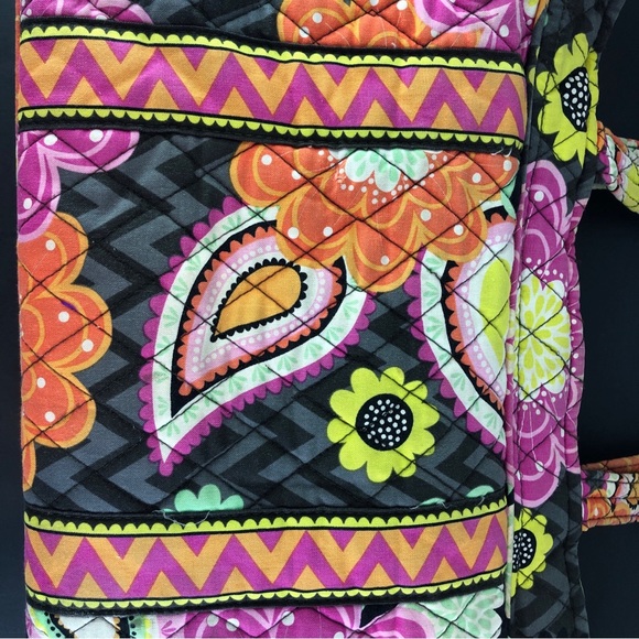 Vera Bradley Ziggy Zinnia Medium Chevron Crescent Tote Bag - Picture 10 of 14
